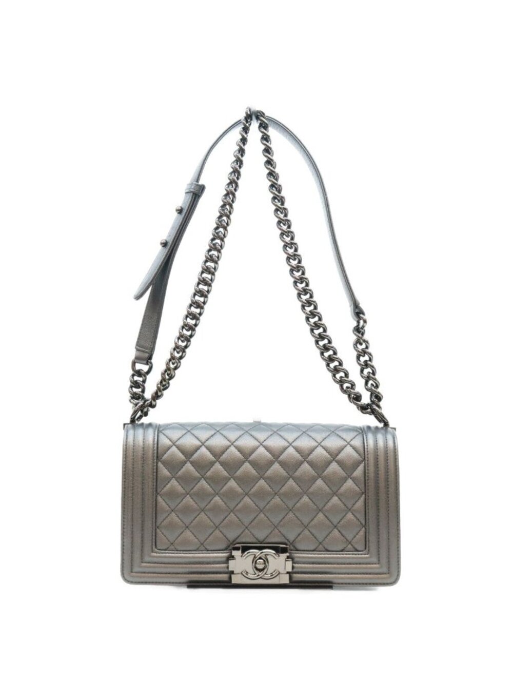 Chanel Black Caviar So Boy 25 Medium Bag